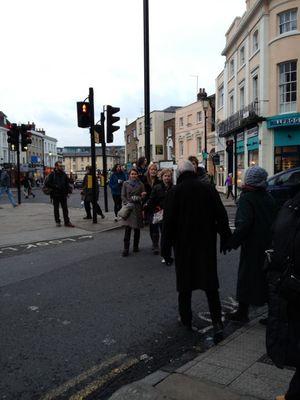 Typical jaywalking that can be seen everyday in London